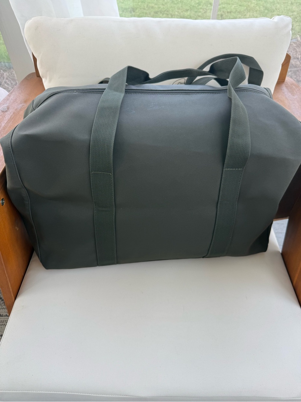 Olive Green Men's Travel Duffel Bag with Dual Carry Straps